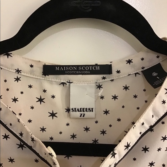Scotch and Soda Cream and Black stars button up top - Picture 2 of 2